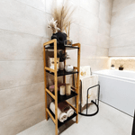 Casa si Gradina - Mobilier - Biblioteci si rafturi - Rafturi - Etajera cu 4 rafturi, natural / negru, NAOKO - Infinity.ro