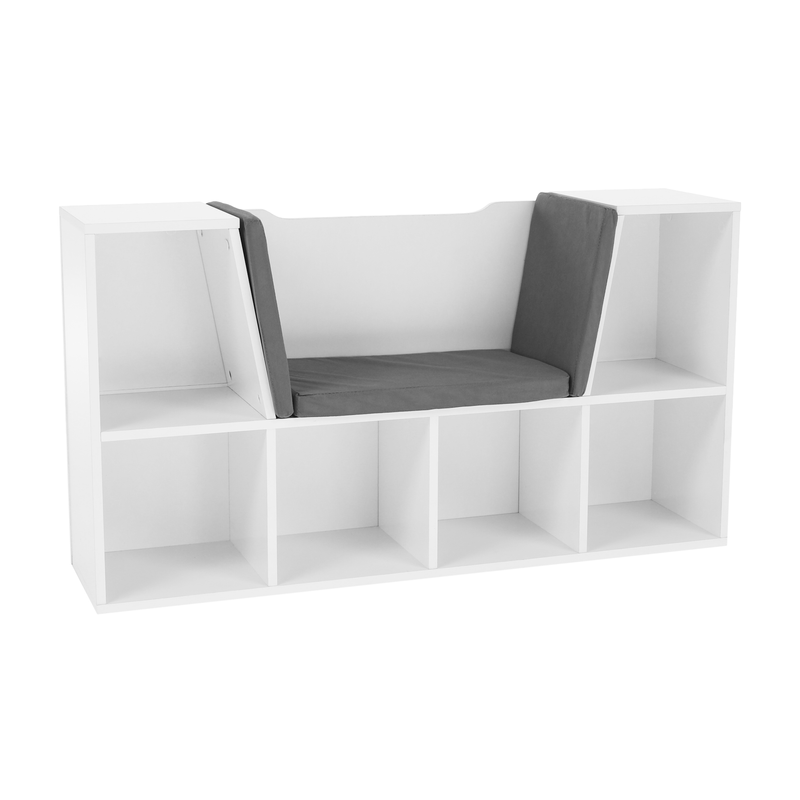 Casa si Gradina - Mobilier - Mobilier copii - Mobilier camera copiilor - Biblioteca pentru copii cu scaune, alb/gri, FERIA - Infinity.ro
