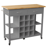 Casa si Gradina - Mobilier - Comode si corpuri - Corpuri bucatarie - Carucior de servire cu suport pentru sticle, gri inchis / natural, DILIA - Infinity.ro