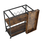 Casa si Gradina - Mobilier - Comode si corpuri - Corpuri bucatarie - Carucior de servire, stejar smoke / negru, SILVIUS - Infinity.ro