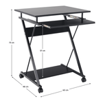 Casa si Gradina - Mobilier - Mese si birouri - Birouri - Masa mobila pentru PC/masa de joc cu roti, negru, TARAK - Infinity.ro