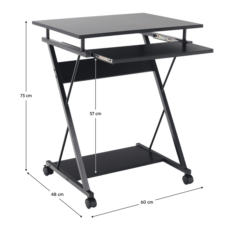 Casa si Gradina - Mobilier - Mese si birouri - Birouri - Masa mobila pentru PC/masa de joc cu roti, negru, TARAK - Infinity.ro