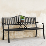 Casa si Gradina - Gradina si terasa - Mobilier exterior - Bancute de gradina - Banca de gradina cu masa, neagra, DAGNO - Infinity.ro
