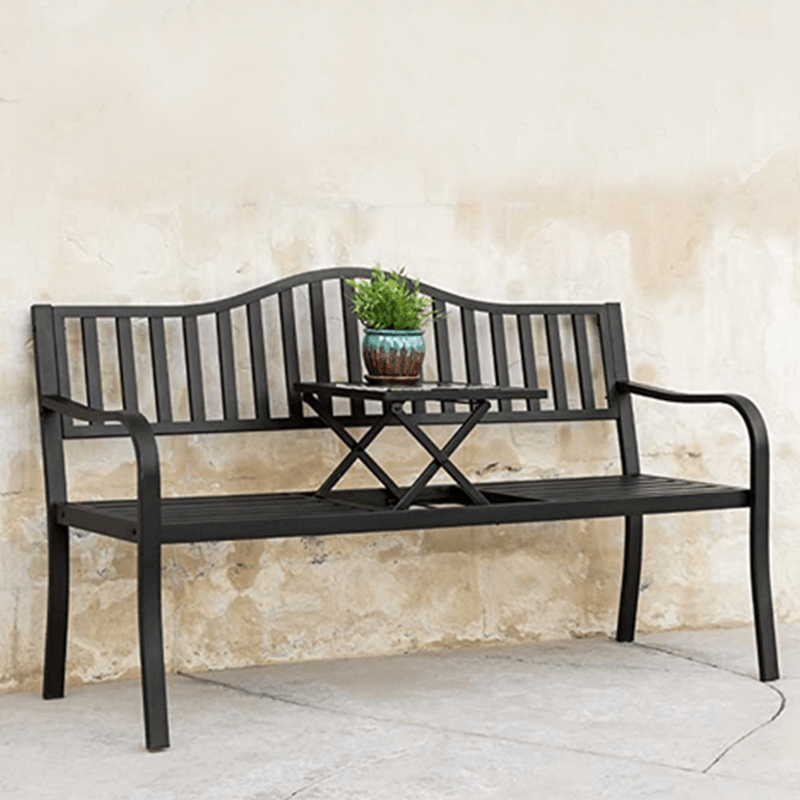 Casa si Gradina - Gradina si terasa - Mobilier exterior - Bancute de gradina - Banca de gradina cu masa, neagra, DAGNO - Infinity.ro