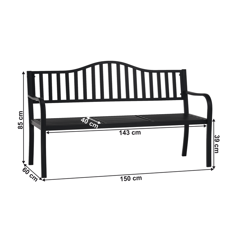 Casa si Gradina - Gradina si terasa - Mobilier exterior - Bancute de gradina - Banca de gradina cu masa, neagra, DAGNO - Infinity.ro