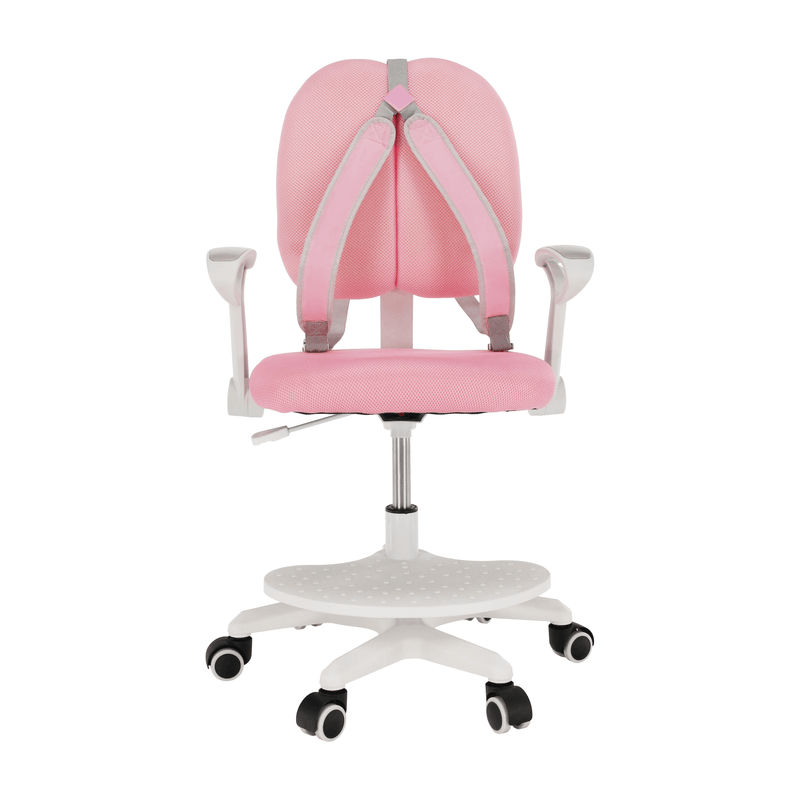 Casa si Gradina - Mobilier - Scaune si fotolii - Scaune - Scaun reglabil cu suport pentru picioare si curele, roz/alb, ANAIS - Infinity.ro