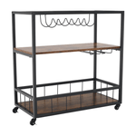 Casa si Gradina - Mobilier - Comode si corpuri - Corpuri bucatarie - Carucior de servire, stejar smoke / negru, SILVIUS - Infinity.ro