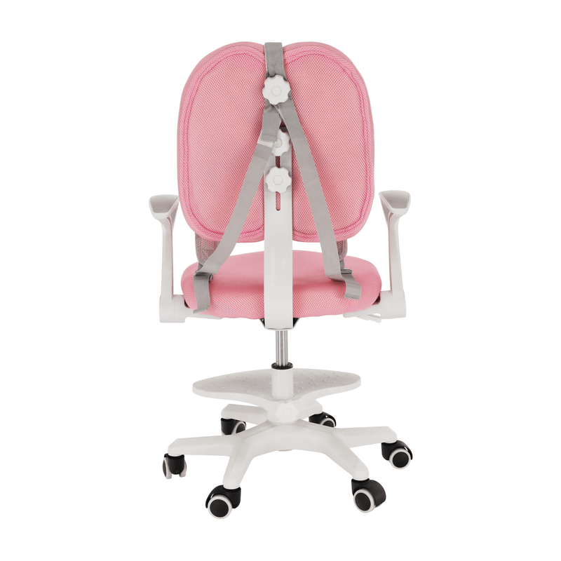 Casa si Gradina - Mobilier - Scaune si fotolii - Scaune - Scaun reglabil cu suport pentru picioare si curele, roz/alb, ANAIS - Infinity.ro