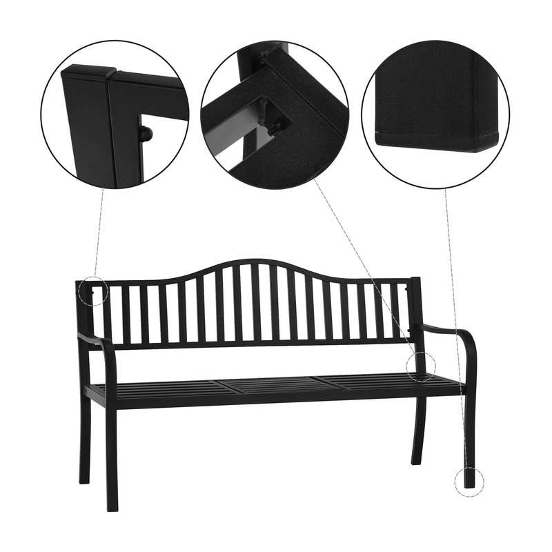 Casa si Gradina - Gradina si terasa - Mobilier exterior - Bancute de gradina - Banca de gradina cu masa, neagra, DAGNO - Infinity.ro