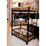 Casa si Gradina - Mobilier - Comode si corpuri - Corpuri bucatarie - Carucior de servire, stejar smoke / negru, SILVIUS - Infinity.ro