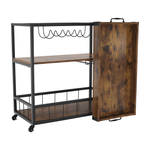 Casa si Gradina - Mobilier - Comode si corpuri - Corpuri bucatarie - Carucior de servire, stejar smoke / negru, SILVIUS - Infinity.ro