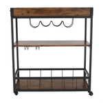 Casa si Gradina - Mobilier - Comode si corpuri - Corpuri bucatarie - Carucior de servire, stejar smoke / negru, SILVIUS - Infinity.ro