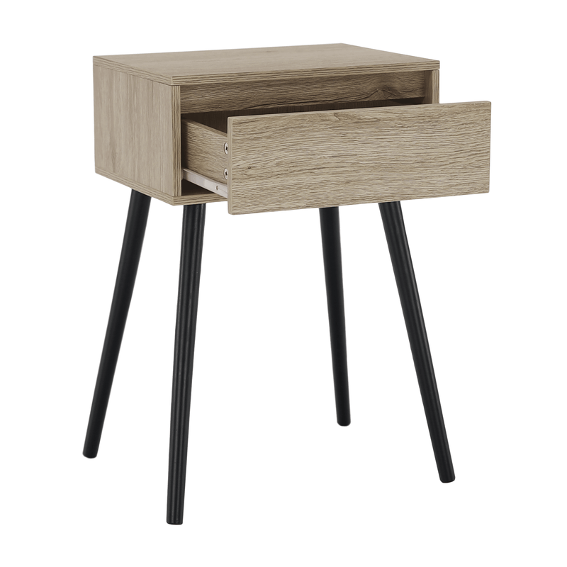 Casa si Gradina - Mobilier - Comode si corpuri - Noptiere - Noptiera / masa, stejar / negru, ALYSANDRA TYPE 1 - Infinity.ro