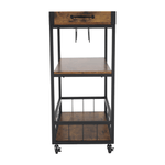 Casa si Gradina - Mobilier - Comode si corpuri - Corpuri bucatarie - Carucior de servire, stejar smoke / negru, SILVIUS - Infinity.ro