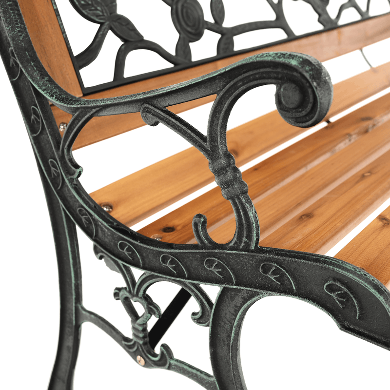 Casa si Gradina - Gradina si terasa - Mobilier exterior - Bancute de gradina - Banca de gradina, neagra / naturala, FAIZA - Infinity.ro