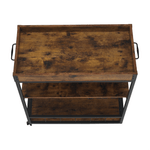 Casa si Gradina - Mobilier - Comode si corpuri - Corpuri bucatarie - Carucior de servire, stejar smoke / negru, SILVIUS - Infinity.ro