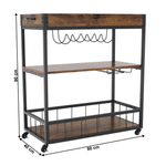 Casa si Gradina - Mobilier - Comode si corpuri - Corpuri bucatarie - Carucior de servire, stejar smoke / negru, SILVIUS - Infinity.ro
