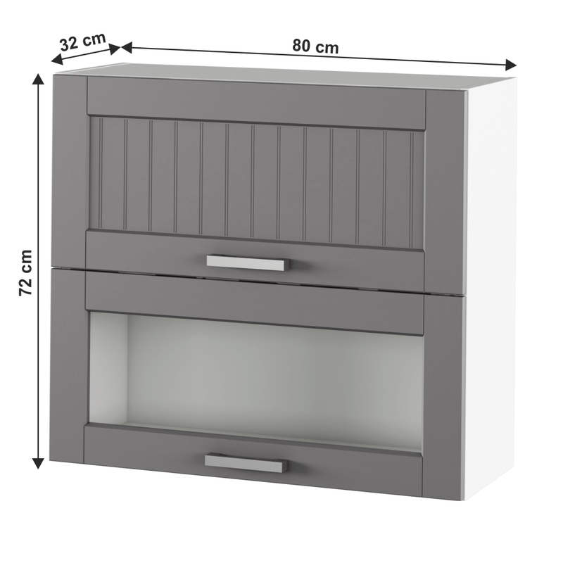 Casa si Gradina - Mobilier - Dulapuri si sifoniere - Dulapuri - Dulap superior, gri inchis/alb, JULIA TYP 13 - Infinity.ro