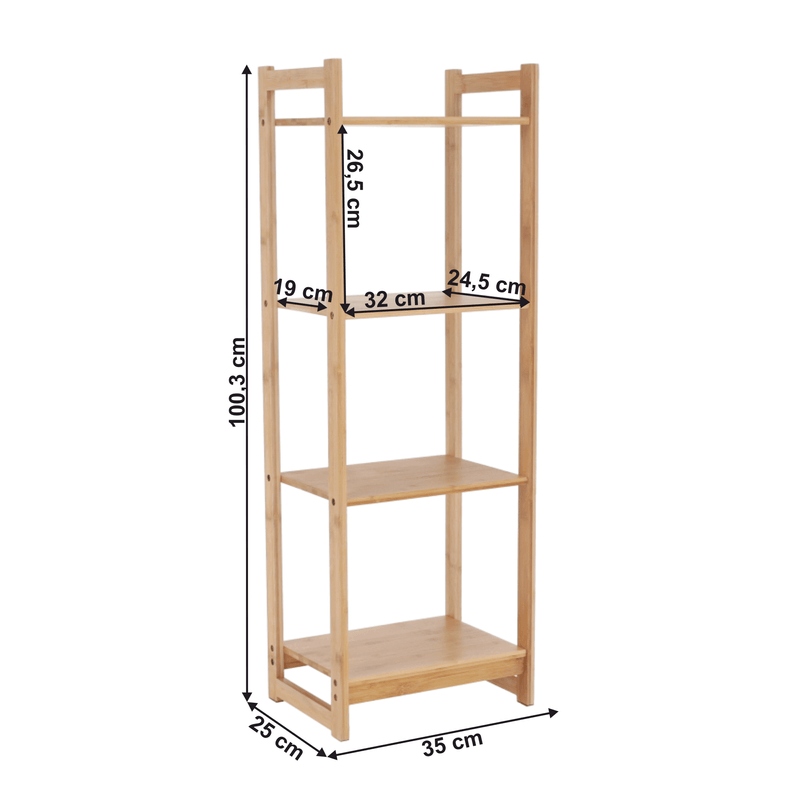 Casa si Gradina - Mobilier - Biblioteci si rafturi - Rafturi - Polita cu 4 rafturi, bambus natural, IMPEROR TYPE 2 - Infinity.ro