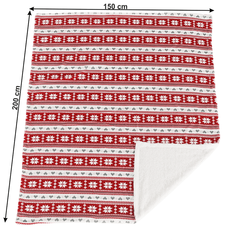 Casa si Gradina - Textile si covoare - Pături și cuverturi - Pături - Patura cu doua fete imitatie miel, model de iarna, 150x200, SAMANTE - Infinity.ro