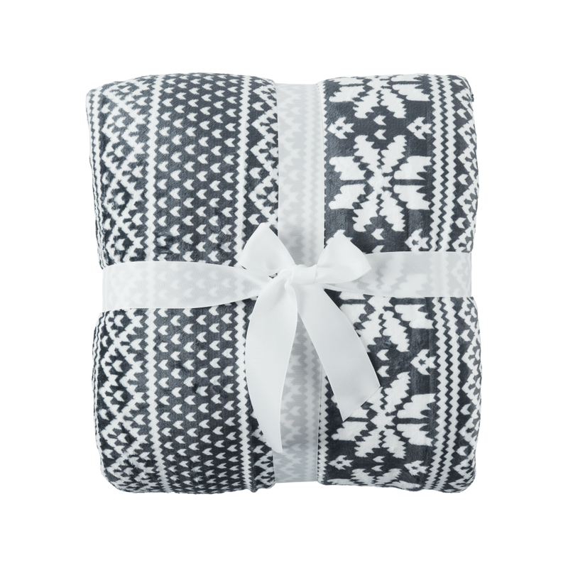 Casa si Gradina - Textile si covoare - Pături și cuverturi - Pături - Patura cu doua fete imitatie miel, motiv iarna, 150x200, MALENA - Infinity.ro