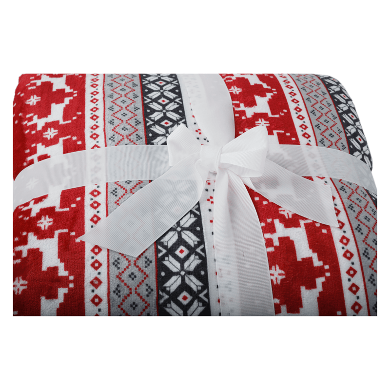 Casa si Gradina - Textile si covoare - Pături și cuverturi - Pături - Patura cu doua fete imitatie miel, motiv iarna, 150x200, RENIFE - Infinity.ro