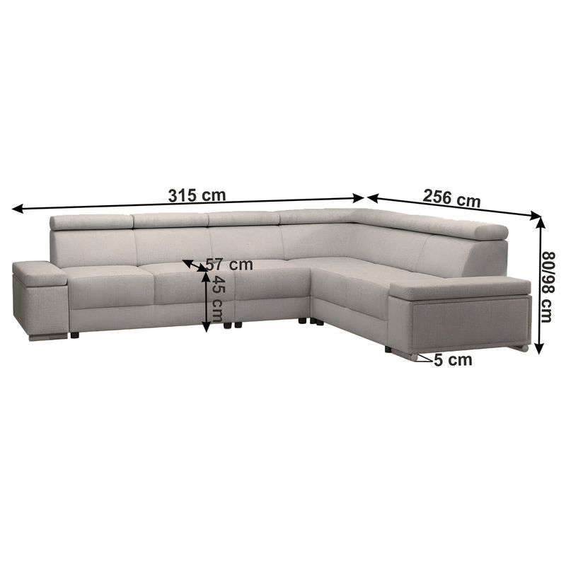 Casa si Gradina - Mobilier - Canapele si coltare - Coltare - Coltar, gri bej Taupe, model dreapta, BOBY - Infinity.ro