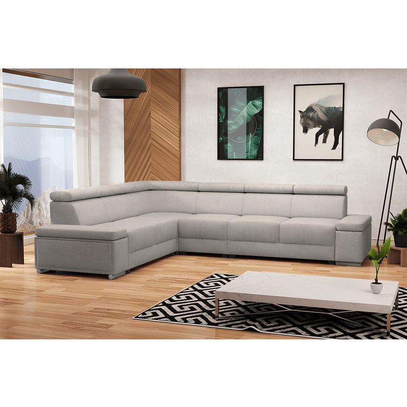 Casa si Gradina - Mobilier - Canapele si coltare - Coltare - Coltar, gri bej Taupe, model stanga, BOBY - Infinity.ro