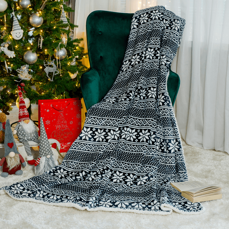Casa si Gradina - Textile si covoare - Pături și cuverturi - Pături - Patura cu doua fete imitatie miel, motiv iarna, 150x200, MALENA - Infinity.ro
