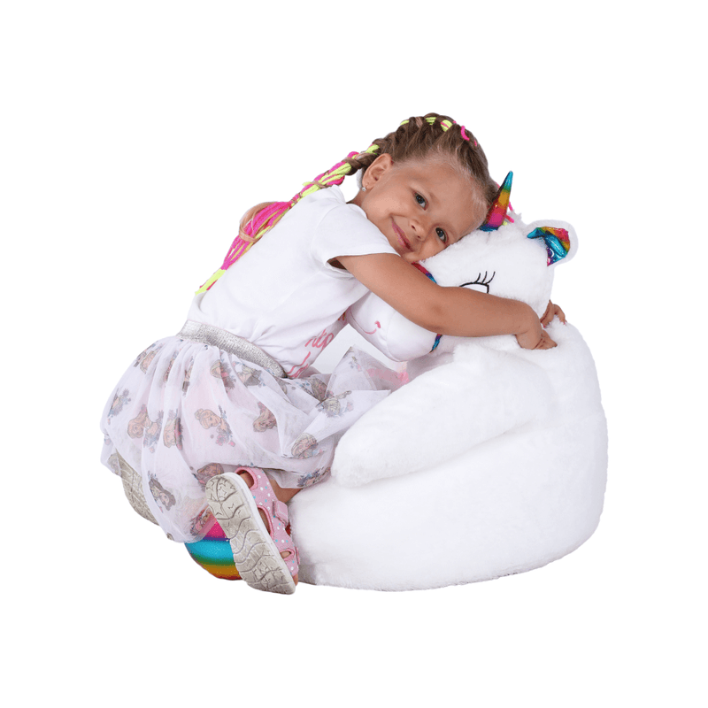 Casa si Gradina - Mobilier - Scaune si fotolii - Fotolii - Fotoliu tip sac unicorn, alb/roz/amestec de culori, BUFEL - Infinity.ro