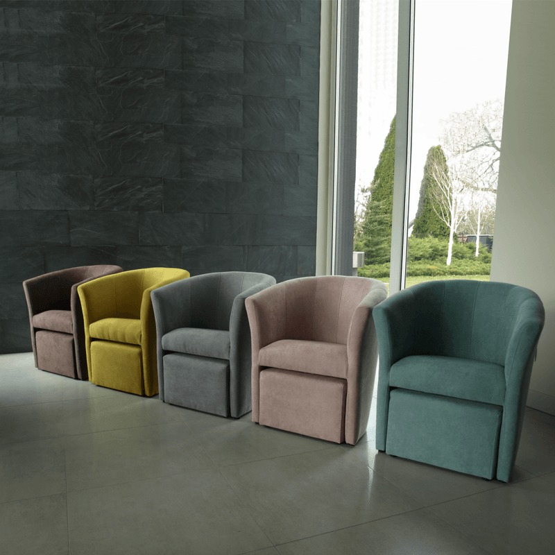 Casa si Gradina - Mobilier - Scaune si fotolii - Fotolii - Fotoliu de club cu taburet, maro, ROSE - Infinity.ro