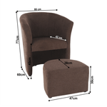 Casa si Gradina - Mobilier - Scaune si fotolii - Fotolii - Fotoliu de club cu taburet, maro, ROSE - Infinity.ro