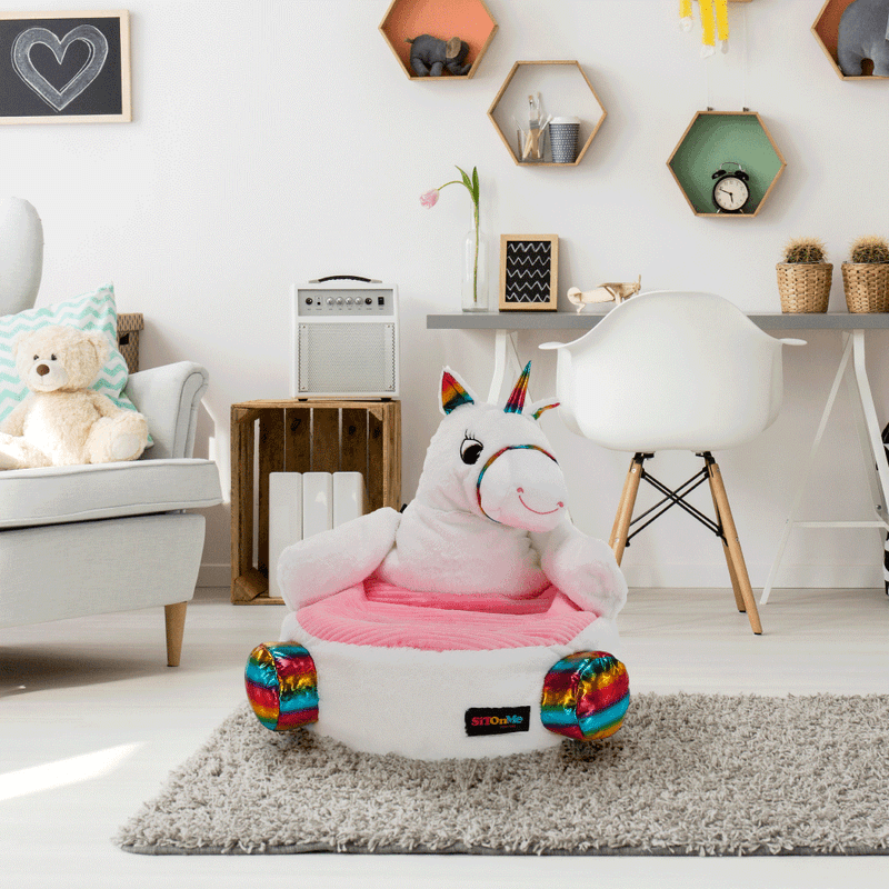 Casa si Gradina - Mobilier - Scaune si fotolii - Fotolii - Fotoliu tip sac unicorn, alb/roz/amestec de culori, BUFEL - Infinity.ro