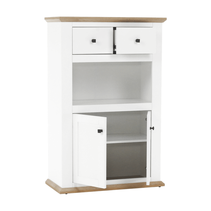 Casa si Gradina - Mobilier - Comode si corpuri - Comode - Scrin de bar MZ8, alb / stejar grand, LEON - Infinity.ro