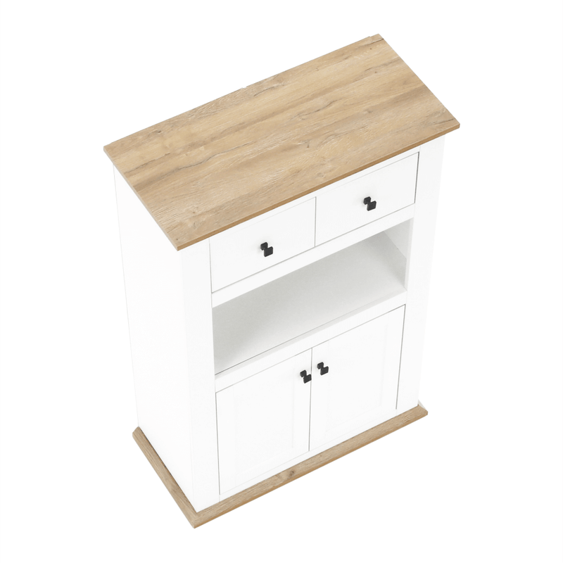 Casa si Gradina - Mobilier - Comode si corpuri - Comode - Scrin de bar MZ8, alb / stejar grand, LEON - Infinity.ro