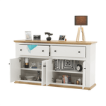 Casa si Gradina - Mobilier - Comode si corpuri - Comode - Scrin MZ10, alb / stejar grand, LEON - Infinity.ro