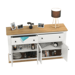 Casa si Gradina - Mobilier - Comode si corpuri - Comode - Scrin MZ10, alb / stejar grand, LEON - Infinity.ro