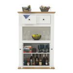 Casa si Gradina - Mobilier - Comode si corpuri - Comode - Scrin de bar MZ8, alb / stejar grand, LEON - Infinity.ro