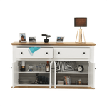 Casa si Gradina - Mobilier - Comode si corpuri - Comode - Scrin MZ10, alb / stejar grand, LEON - Infinity.ro
