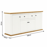 Casa si Gradina - Mobilier - Comode si corpuri - Comode - Scrin MZ9, alb / stejar grand, LEON - Infinity.ro