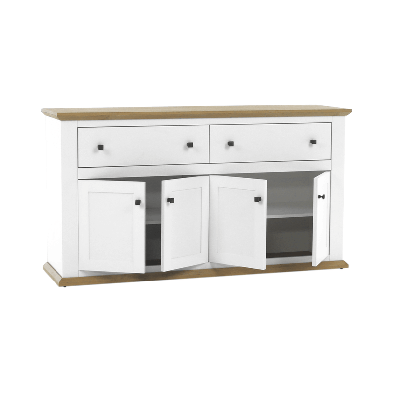 Casa si Gradina - Mobilier - Comode si corpuri - Comode - Scrin MZ10, alb / stejar grand, LEON - Infinity.ro