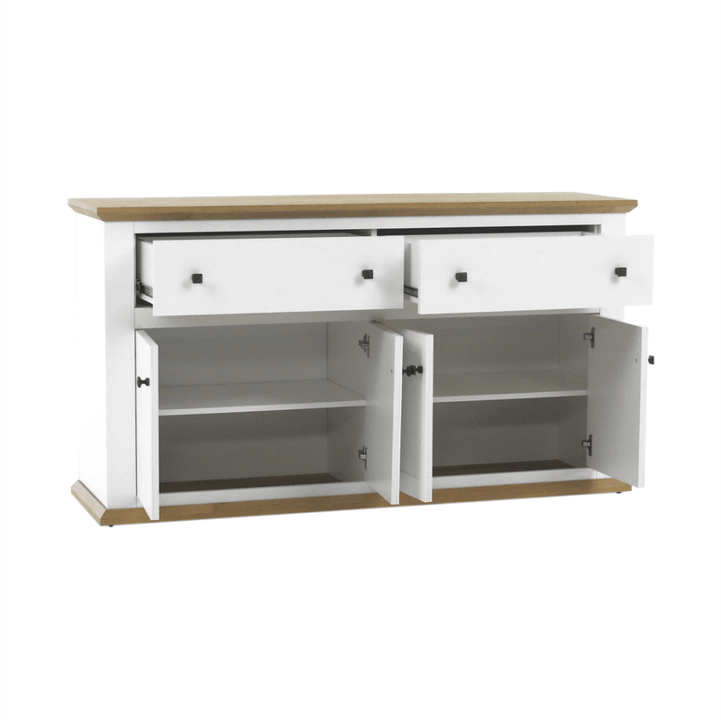 Casa si Gradina - Mobilier - Comode si corpuri - Comode - Scrin MZ10, alb / stejar grand, LEON - Infinity.ro