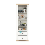 Casa si Gradina - Mobilier - Dulapuri si sifoniere - Dulapuri - Vitrina MZ4, alb / stejar grand, LEON - Infinity.ro