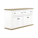 Casa si Gradina - Mobilier - Comode si corpuri - Comode - Scrin MZ10, alb / stejar grand, LEON - Infinity.ro