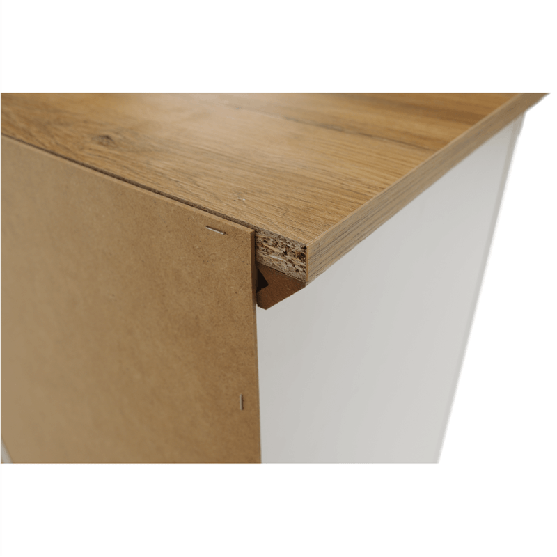 Casa si Gradina - Mobilier - Comode si corpuri - Comode - Scrin de bar MZ8, alb / stejar grand, LEON - Infinity.ro