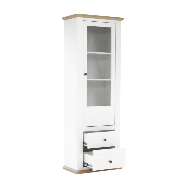 Casa si Gradina - Mobilier - Dulapuri si sifoniere - Dulapuri - Vitrina MZ4, alb / stejar grand, LEON - Infinity.ro