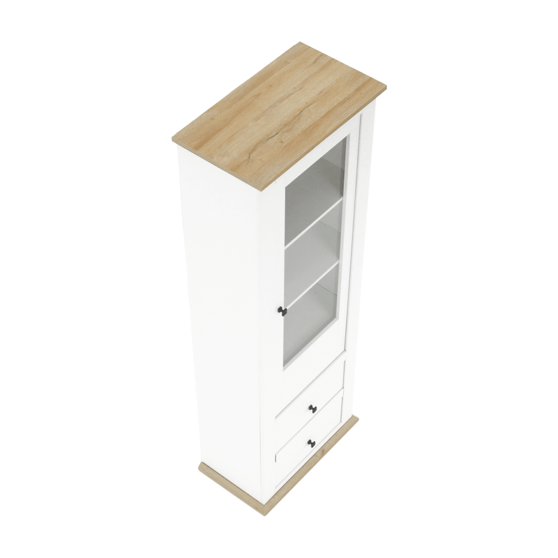 Casa si Gradina - Mobilier - Dulapuri si sifoniere - Dulapuri - Vitrina MZ4, alb / stejar grand, LEON - Infinity.ro
