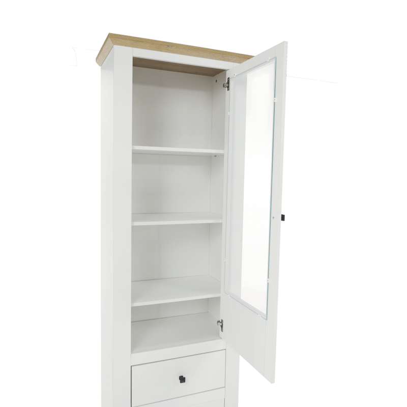 Casa si Gradina - Mobilier - Dulapuri si sifoniere - Dulapuri - Vitrina MZ4, alb / stejar grand, LEON - Infinity.ro