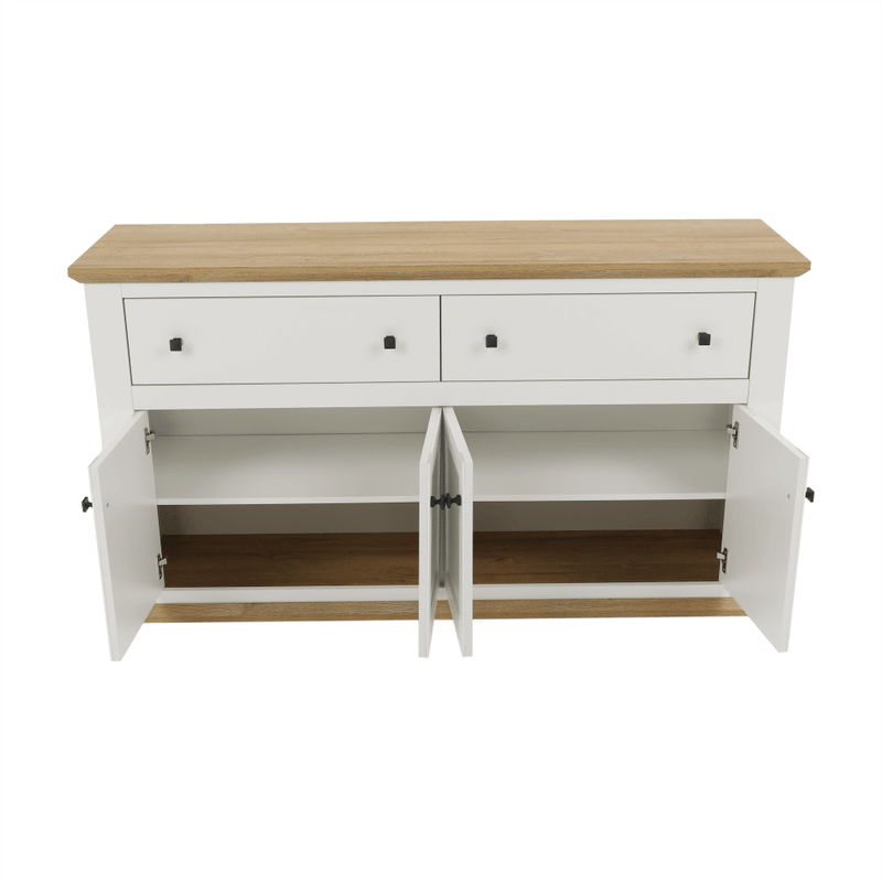 Casa si Gradina - Mobilier - Comode si corpuri - Comode - Scrin MZ10, alb / stejar grand, LEON - Infinity.ro
