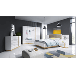 Casa si Gradina - Mobilier - Paturi si accesorii - Paturi - Pat, alb/stejar grandson/luciu alb, City - Infinity.ro